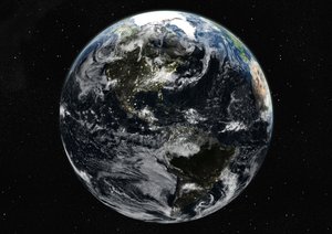 Globo centrado en las Américas, imagen satelital en color verdadero de Unknown